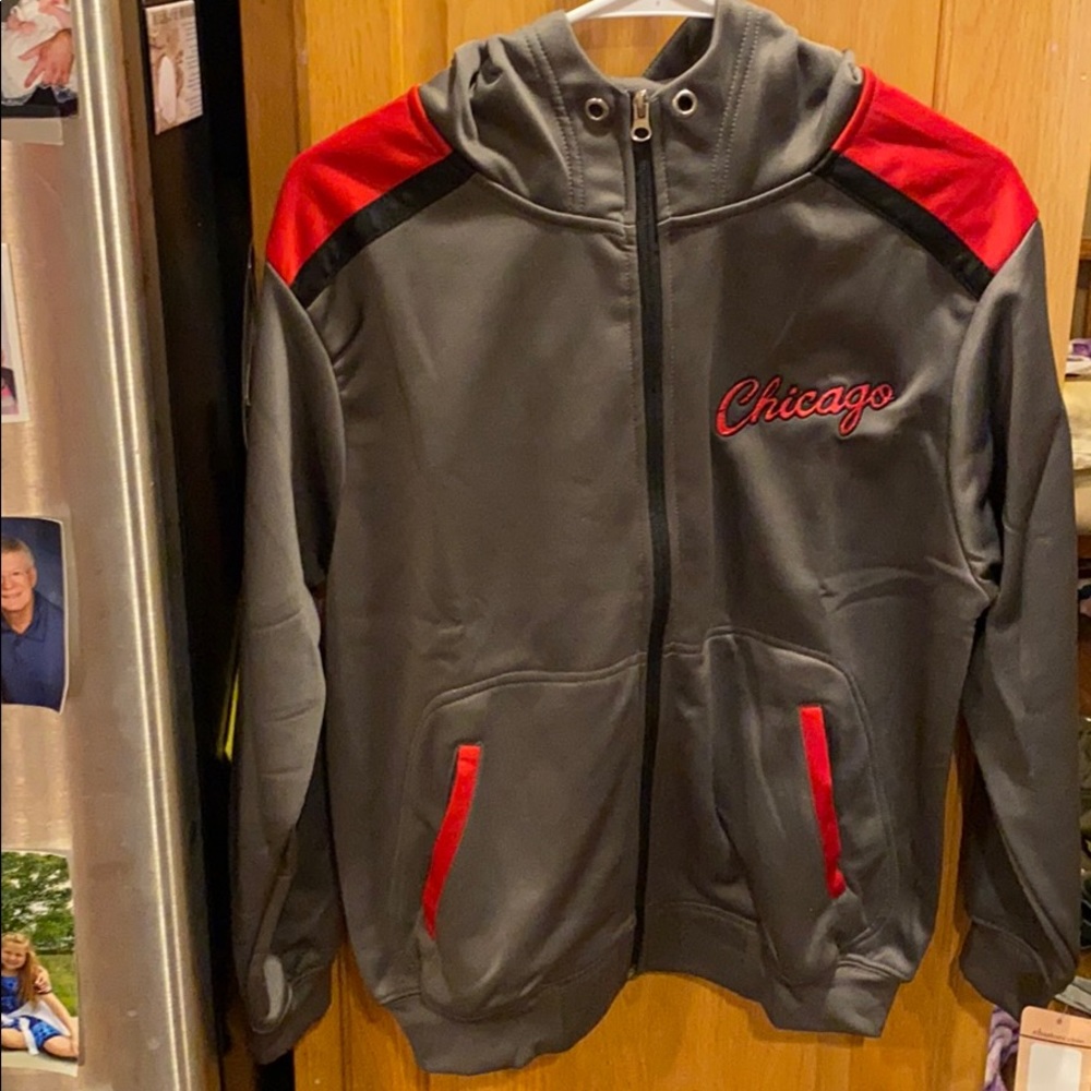 Chicago Bulls Boys Poly Fleece Hoody sz L NWT